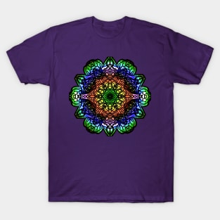 Mandala Mehndi Blossom - Rainbow - Peace T-Shirt